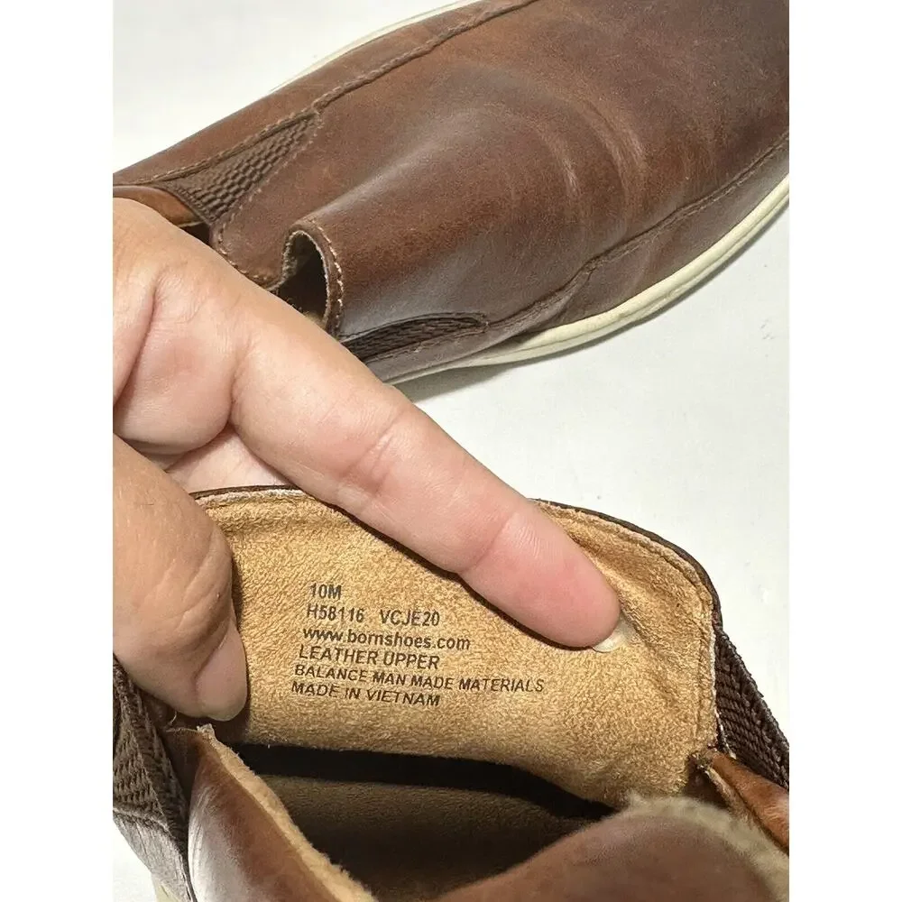 Born Aleksander Leather Loafers Mens Sz 10 M H58116 Brown Slip on‎ Shoes